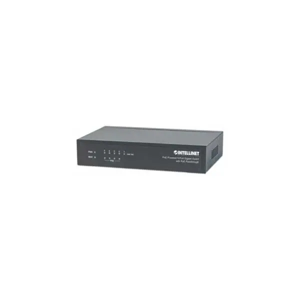 Intellinet 561082 5-Port Gigabit PoE-Powered Switch with Passthrough