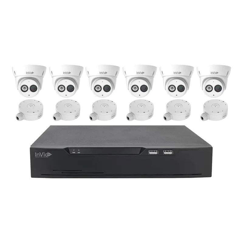 InVid SECA-K82T56 8-Channel 4K NVR Kit with Six 4MP Turret Cameras and 2TB HDD