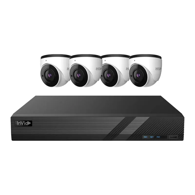 InVid Tech PRTKIT-5MP8CHTX4-2T: 8-Channel NVR Kit with 4x 5MP Turret Cameras & 2TB HDD