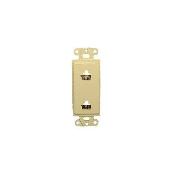 Ivory Dual 6P8C Ethernet Wall Plate – TIA/EIA-568 Compliant