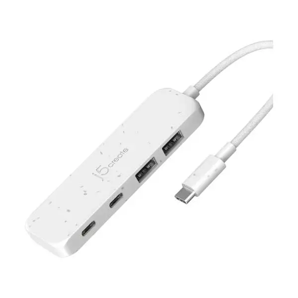 j5create Eco-Friendly USB-C Hub — 4-Port (2× USB-C + 2× USB-A), USB 3.2 Gen 2, 10Gbps Speed