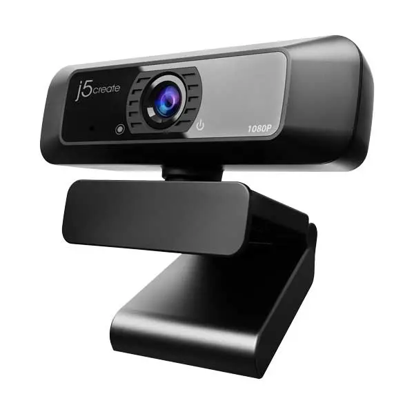 j5create JVCU100 HD Webcam — 1080p USB Plug-and-Play Camera with 360° Adjustable Mount