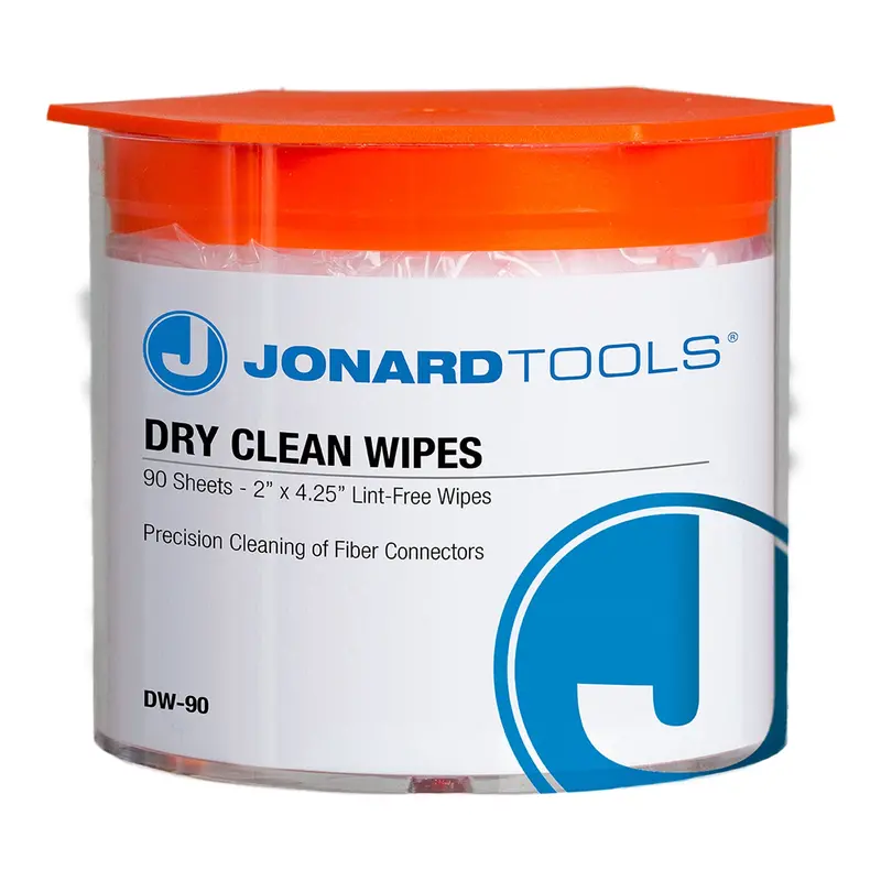 Jonard DW-90 Lint-Free Dry Wipes – 90-Piece Fiber Optic Cleaning Kit