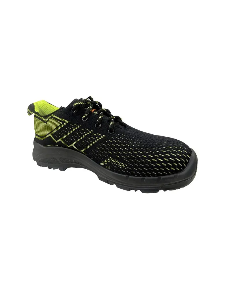 King’s SHOE-K9561 Low-Cut Safety Shoe – Black & Green Sports-Laced Design, Indoor/Outdoor Use, 6-Month Warranty