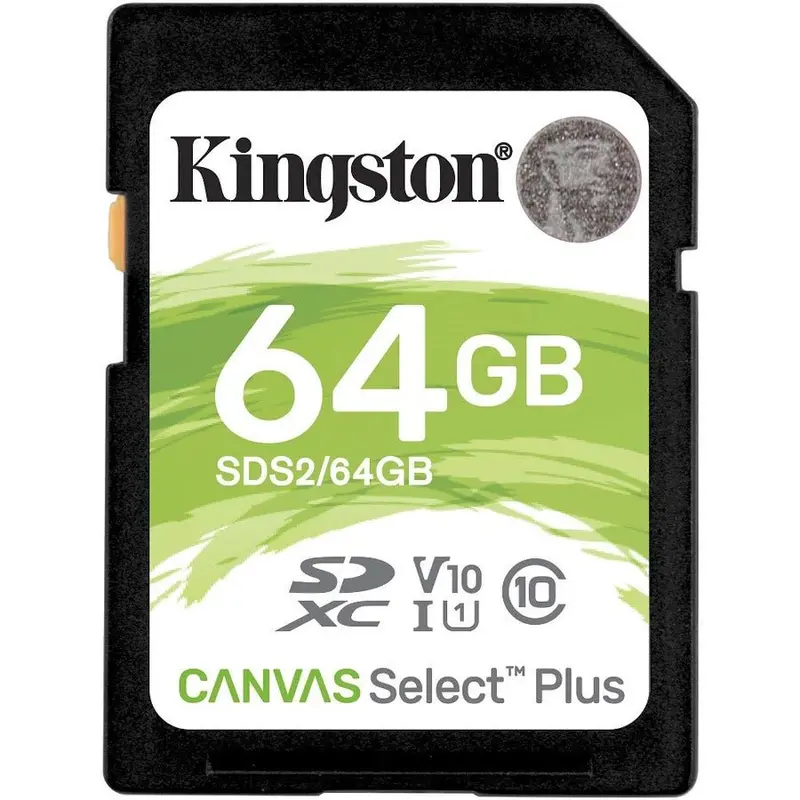 Kingston Canvas Select Plus 64GB SD Card – Class 10, UHS-I, Up to 100MB/s Read Speed
