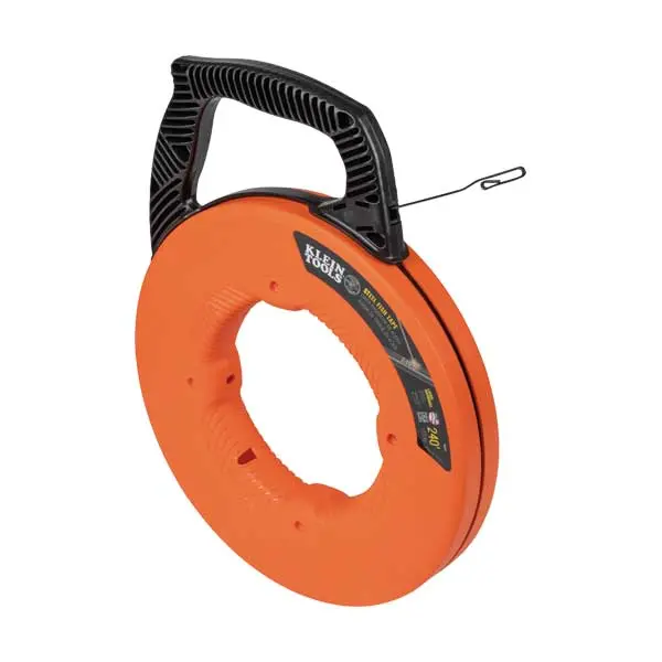 Klein Tools 240-Foot Steel Fish Tape – 1/8-Inch Diameter, Heavy-Duty Wire Pulling Tool