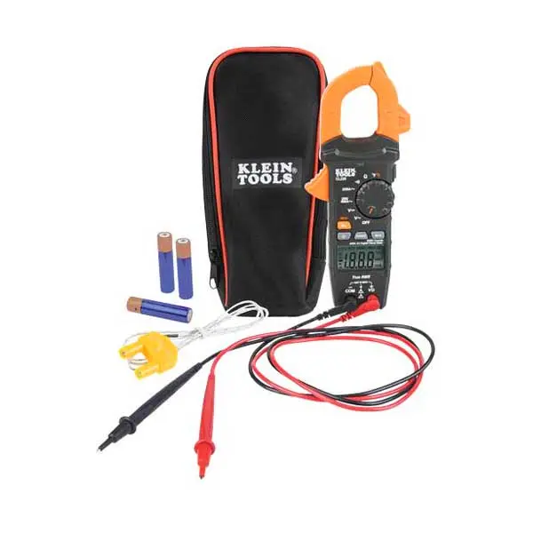 Klein Tools CL220 TRMS Clamp Meter – 400A AC Auto-Ranging with Temp Sensing