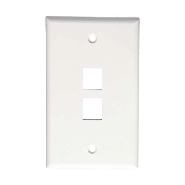 Leviton 41080-2WP White 2-Port QuickPort Keystone Wallplate