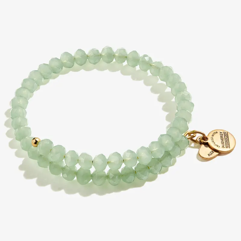 Light Green Transparent Beaded Wrap Bracelet