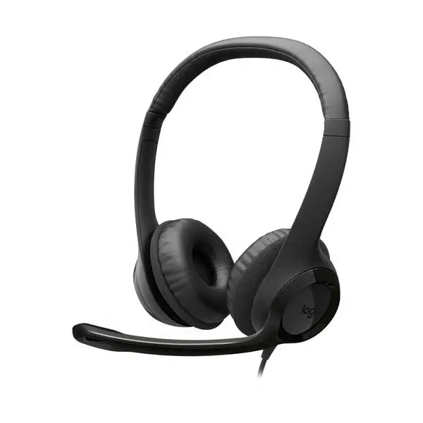 Logitech H390 USB-C Wired Headset – Plug-and-Play Stereo Audio (981-001575)