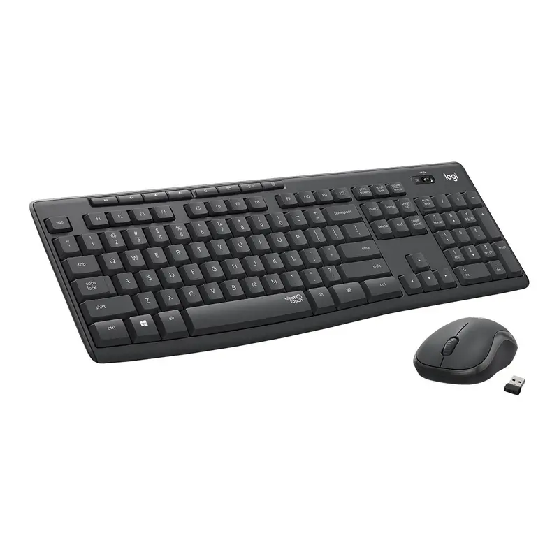 Logitech MK295 Silent Wireless Keyboard and Mouse Combo – Quiet Operation, Black Finish