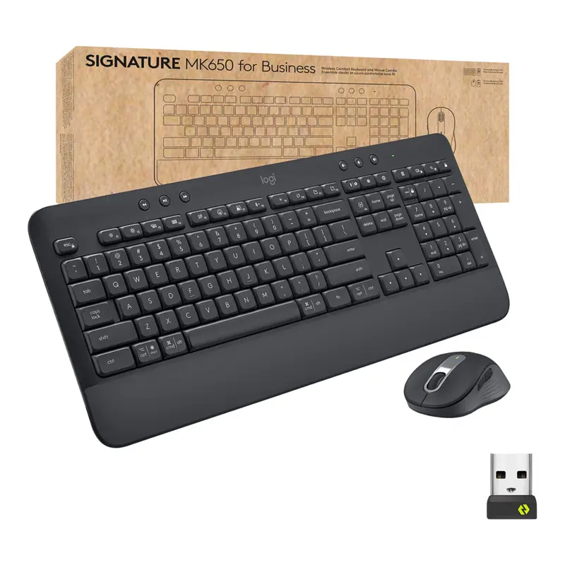 Logitech MK650 Wireless Keyboard and Mouse Combo for Business – Graphite