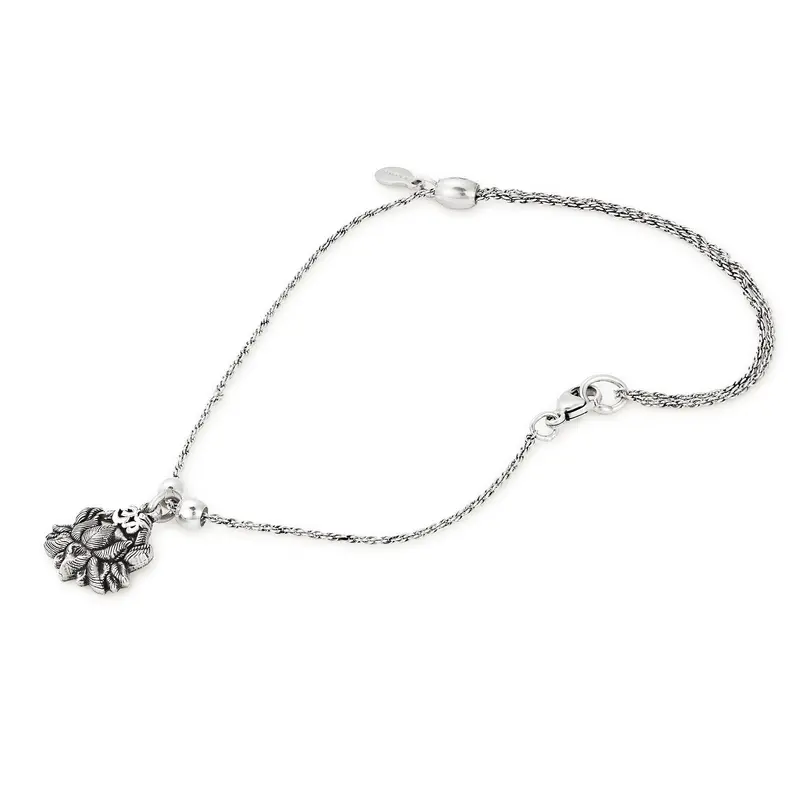 Lotus Peace Petals Anklet with Delicate Chain