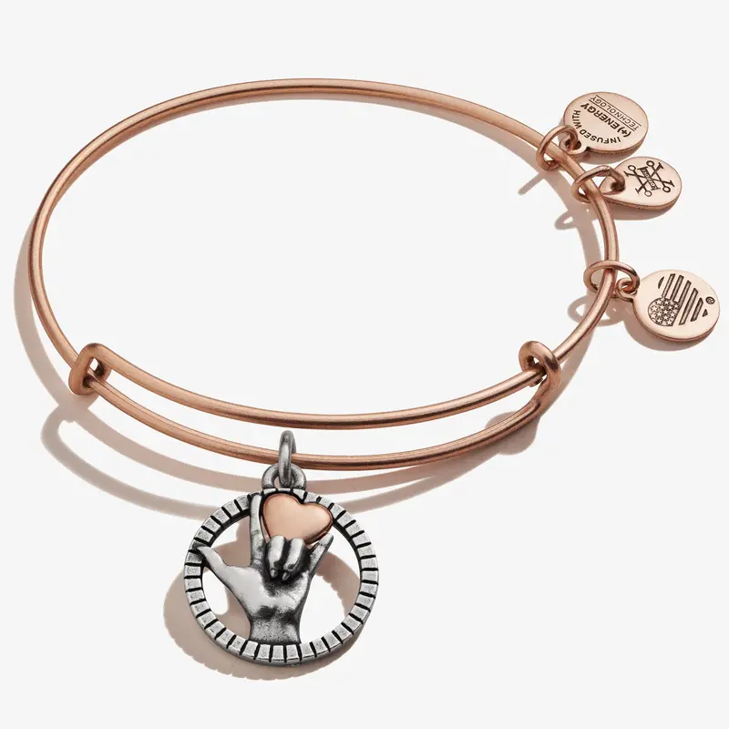 ‘Love’ Sign Language Symbol Charm Bangle
