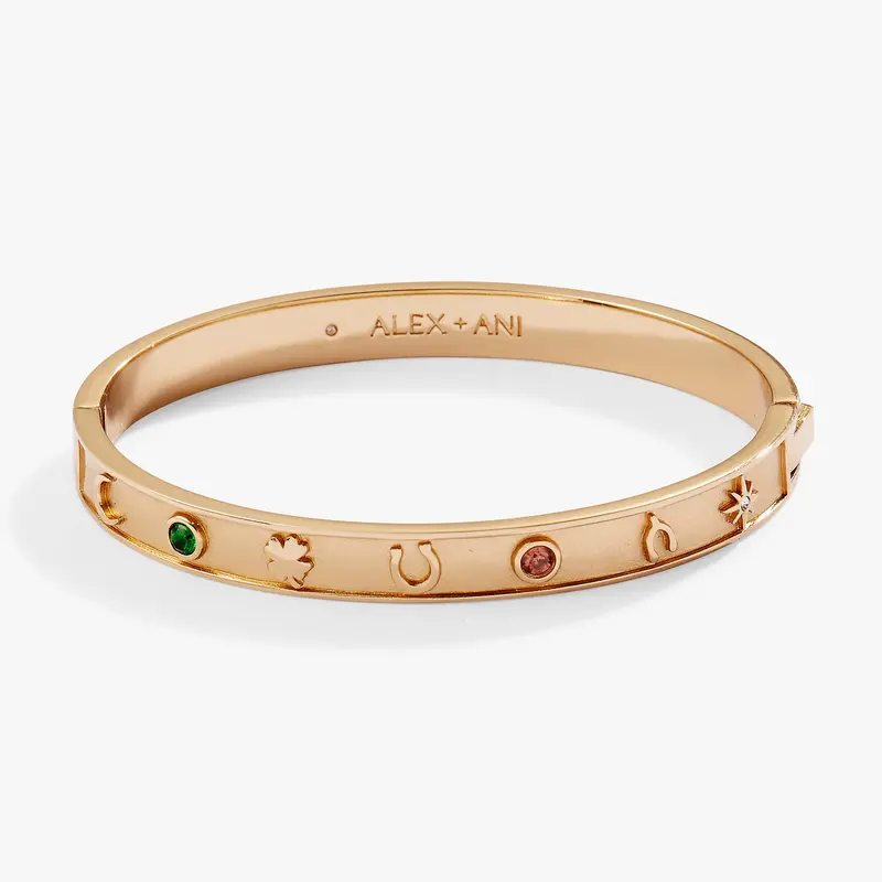 Lucky Hinge-Style Bangle Bracelet
