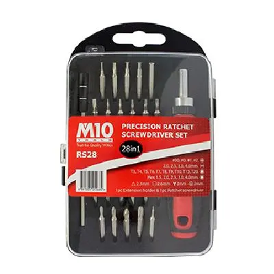 M10 RS28 28-in-1 Ratchet Screwdriver Kit – Model 007-225-028