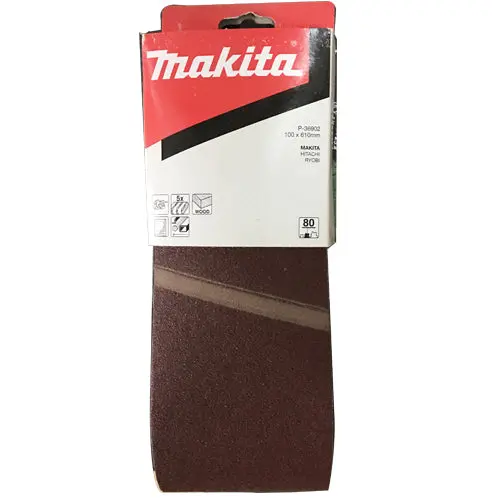 Makita 100 × 610mm Abrasive Belt, Grit #80 – Compatible with Grinder Model 9401 (Part P-36902)