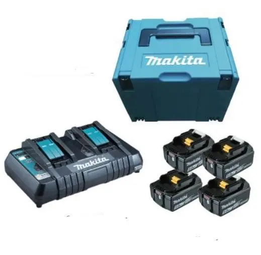 Makita 18V LXT Cordless Combo Kit: Four 5.0Ah Batteries + Dual-Port Charger | Model 197627-6