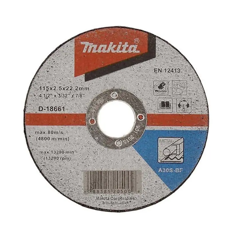 Makita CD-M045 4-1/2″ (115mm) A30S Metal Cutting Disc – Thin Kerf, 2.5mm Thickness (D-18661)