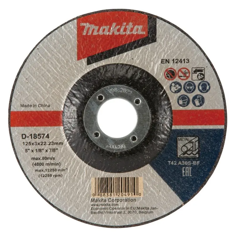 Makita CD-M05 5″ A30S Metal Cutting Disc – Precision Abrasive Disc for Angle Grinders (D-18574)