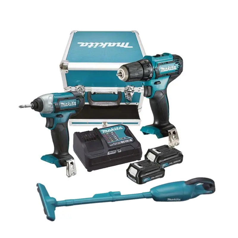 Makita CLX224SAX1 12V Cordless Combo Kit: Drill Driver + Impact Driver with Free Vacuum