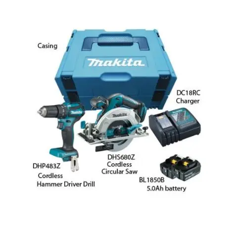 Makita DLX2216TJ 18V Cordless Power Tool Combo Kit – 16-Piece Set