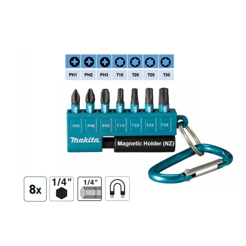 Makita E-14227 Black Oxide Screwdriver Bit Set – 8-Piece Premium Drive Kit