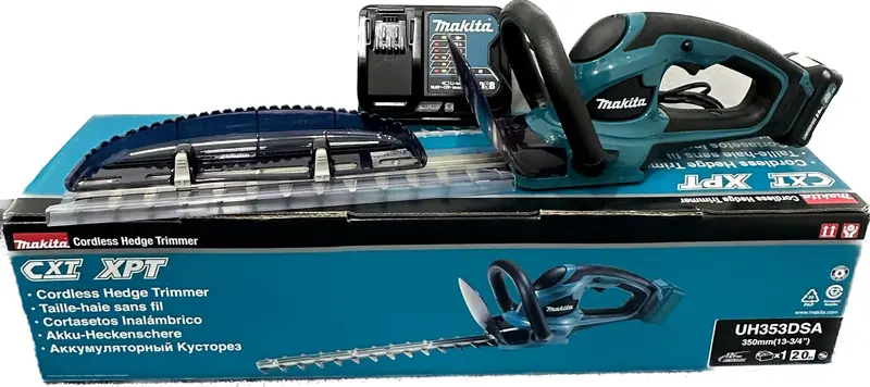 Makita UH353DSA 350mm Cordless Hedge Trimmer – Includes 12V 2.0Ah Battery & Charger (Discontinued Model)