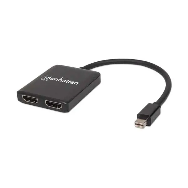 Manhattan 152723 Mini DisplayPort to Dual HDMI MST Hub – Enables Two Independent 4K Displays from One mDP Source