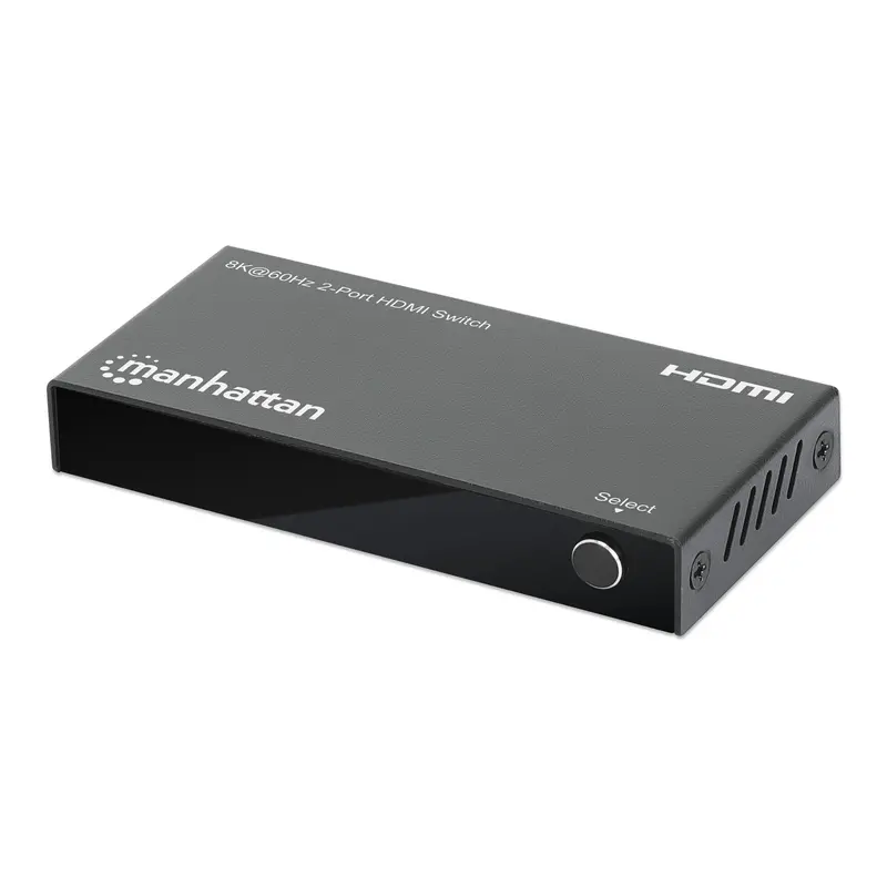 Manhattan 2-Port 8K HDMI Switch with IR Remote for Seamless AV Source Control