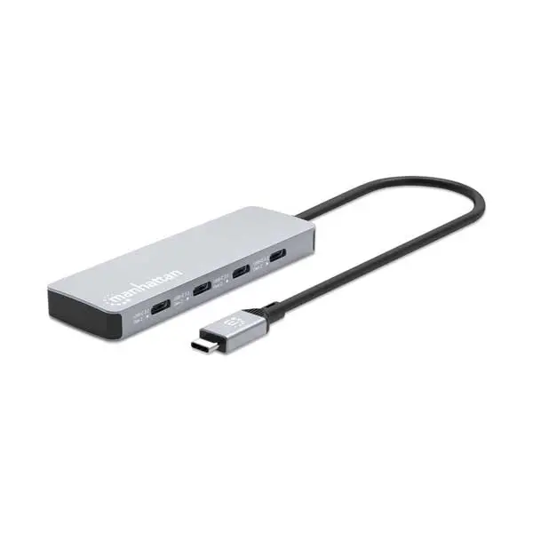 Manhattan 4-Port 10Gbps USB-C Hub – High-Speed Data Transfer Only
