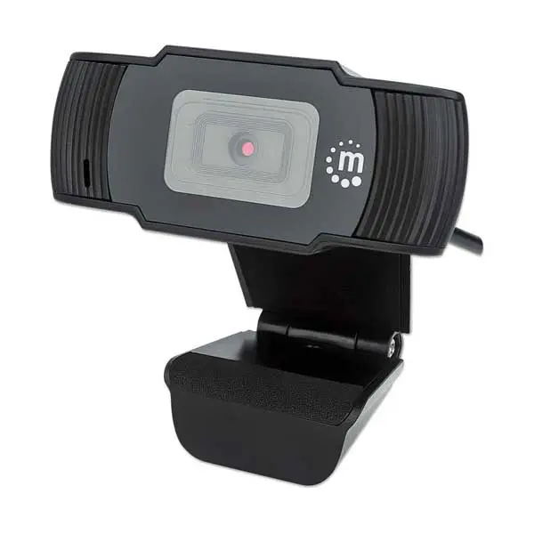 Manhattan 462006 1080p USB Webcam with Built-in Mic and Adjustable Clip Stand