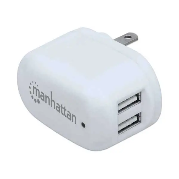 Manhattan Dual-Port USB Wall Charger – 5V 2.1A Fast Charging