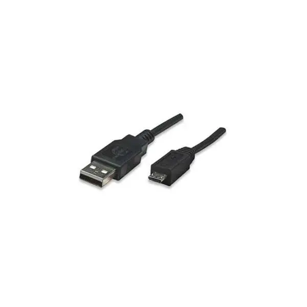 Manhattan USB 2.0 A-Male to Micro-B Male Cable – 1.5 ft, Black