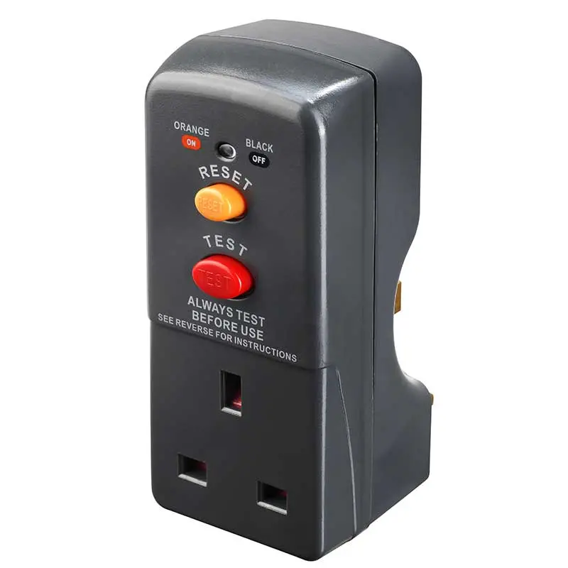 MASTERPLUG RCD-B10 13A Residual Current Device Adaptor – Black Housing, ELCB Protection