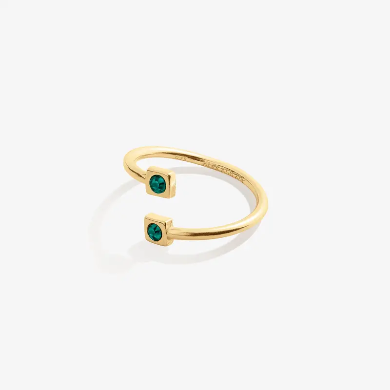 May Birthstone Emerald Ring Wrap Band
