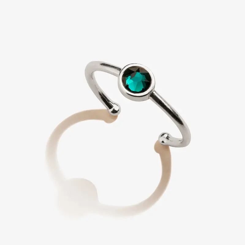 May Birthstone Ring Featuring Genuine Emerald