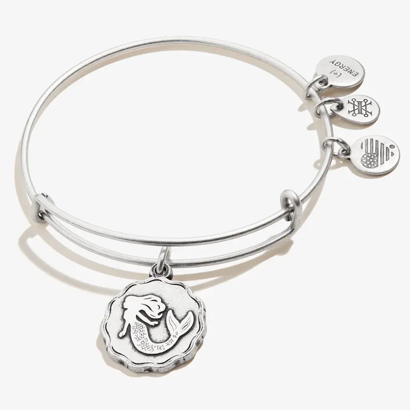 Mermaid-Themed Charm Bangle Bracelet
