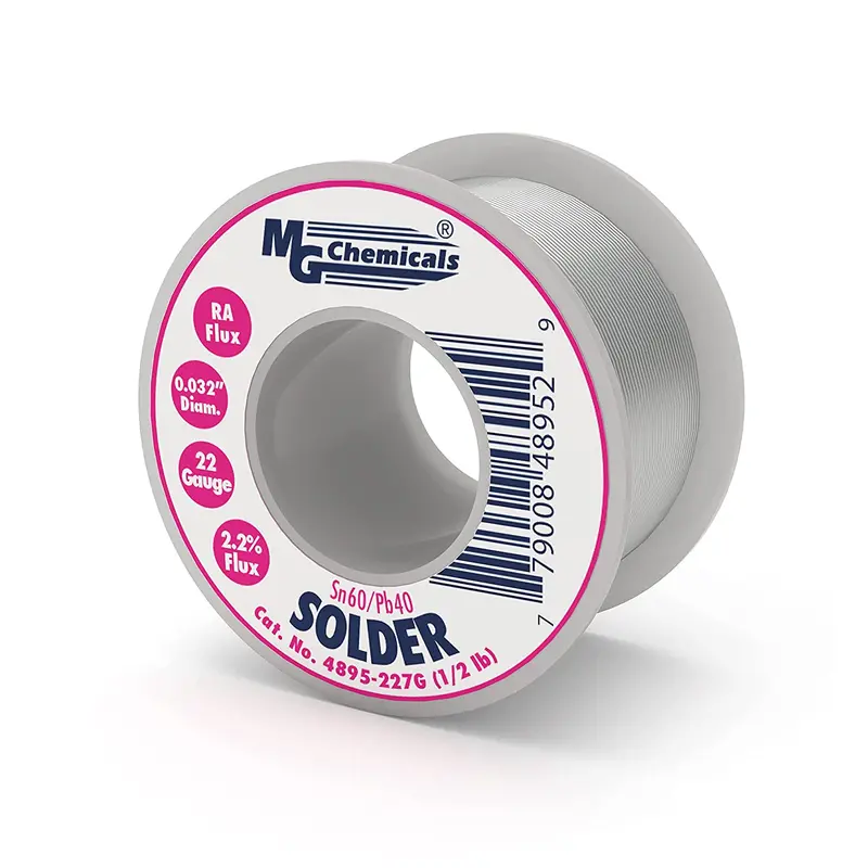 MG Chemicals Sn60/Pb40 Rosin-Core Solder – 21-Gauge, 0.5 lb Spool (4895-227G)