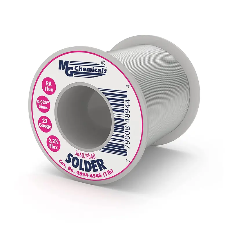 MG Chemicals Sn60/Pb40 Rosin-Core Solder – 23-Gauge, 1 lb Spool (4894-454G)