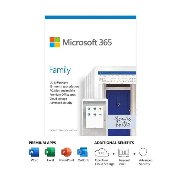 Microsoft 365 Family – 12-Month Subscription with 6 User Licenses and Activation Code (6GQ-01193)