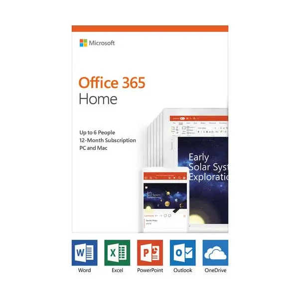 Microsoft 365 Home – 1-Year Subscription for Up to 6 Devices (PC/Mac)