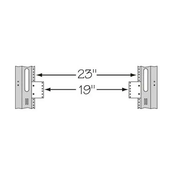 Middle Atlantic 1U Rack Rail Reducer – 23″ to 19″ Width