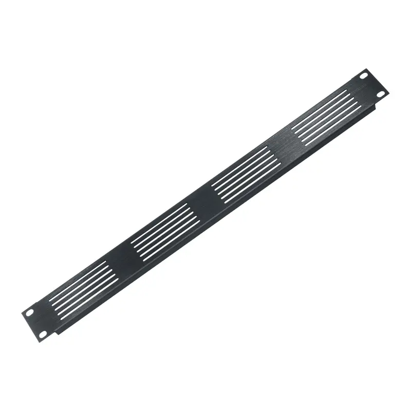 Middle Atlantic VTP-1 1RU Vent Panel – Slotted Aluminum Rack Accessory, Black Anodized
