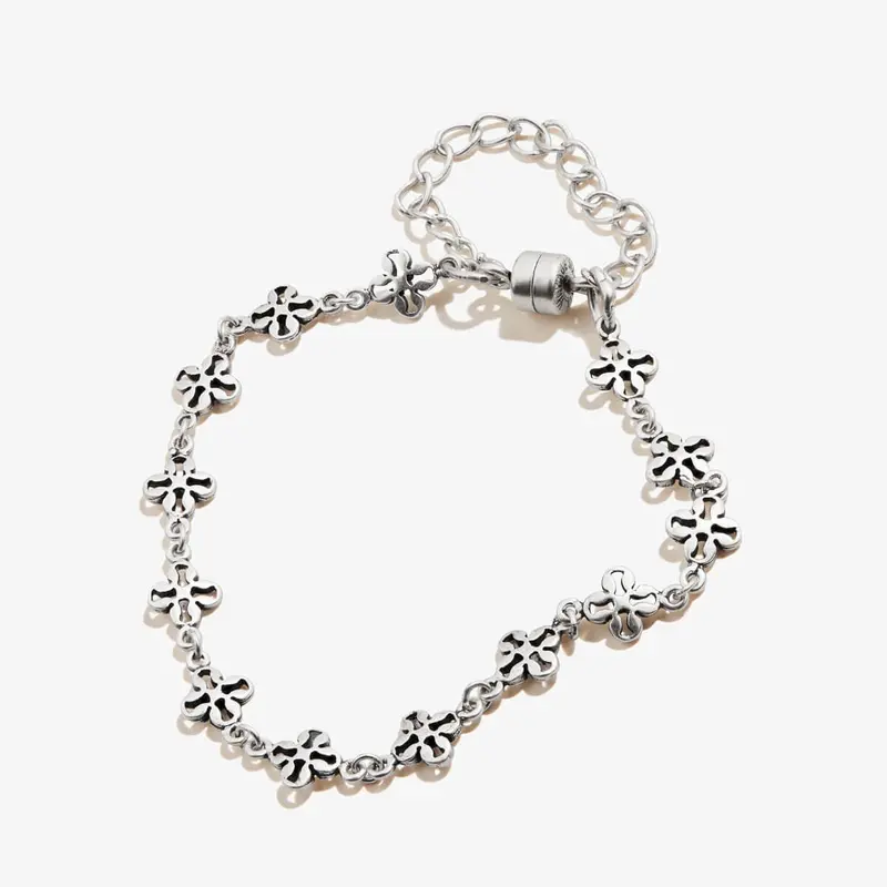 Mini Floral Chain Bracelet with Secure Magnetic Clasp