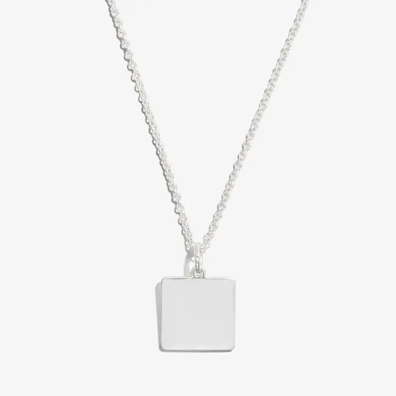 Modern Square Charm Necklace – 21 Inch