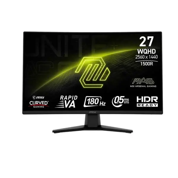 MSI MAG 274CQF – 27″ WQHD Curved Gaming Monitor with 180Hz Refresh Rate