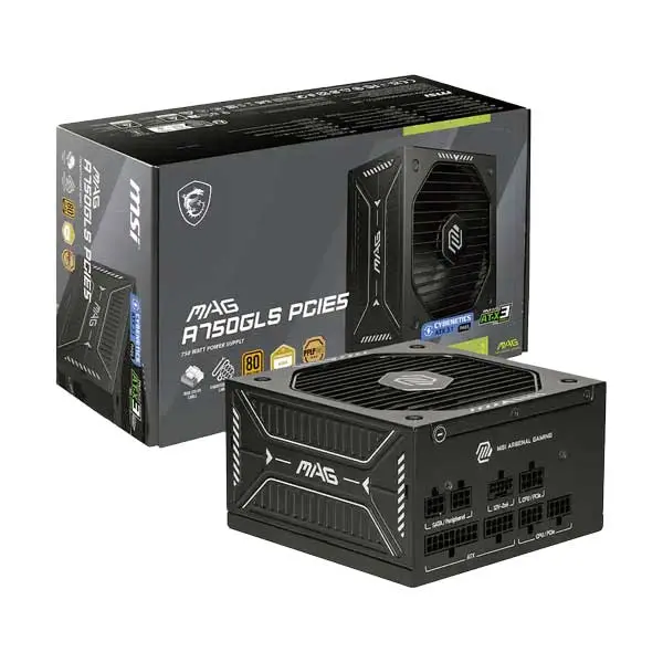 MSI MAG A750GL PCIe 5.1 Fully Modular PSU – 750W, ATX 3.1, 80 Plus Gold Certified