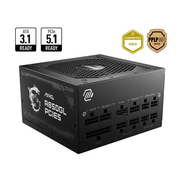 MSI MAG A850GL PCIe 5.0 Modular PSU – 850W, 80 Plus Gold Certified