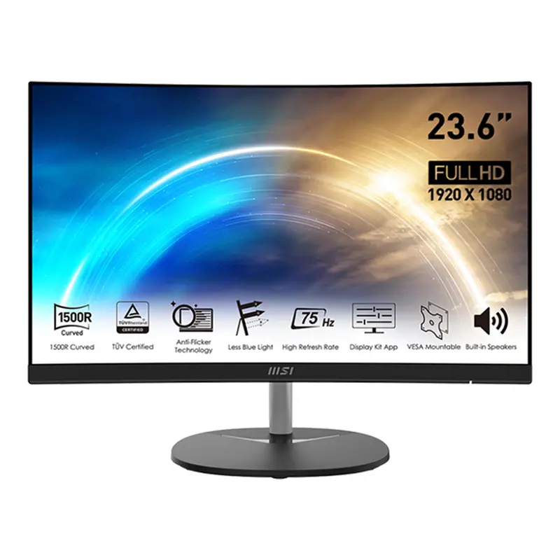 MSI Pro MP241CA 23.6-Inch FHD 1080p Curved Monitor – 1500R, Black